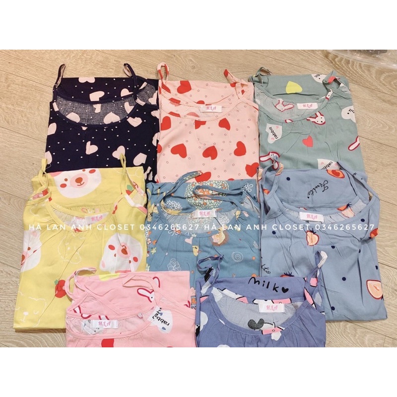 Váy lanh bầu sát nách, 2 dây, đồ bầu ngủ dáng xuông, mặc nhà mùa hè cho bầu, béo, sau sinh