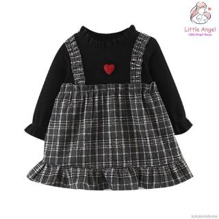 Đầm Bé Gái Tay Dài Phối Lưới