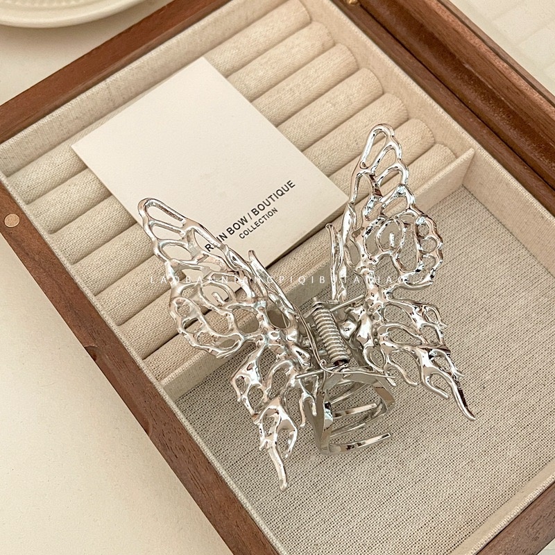 Kẹp Tóc Hình Nơ Bằng Kim Loại Phong Cách retro Thời Trang Chất Lượng Cao Cho Nữ