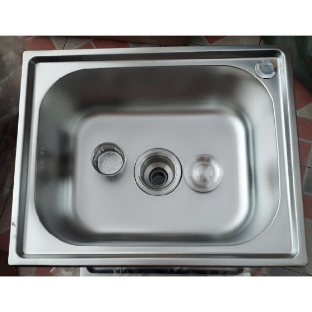 Chậu rửa chén đơn Inox kèm bộ xả chậu