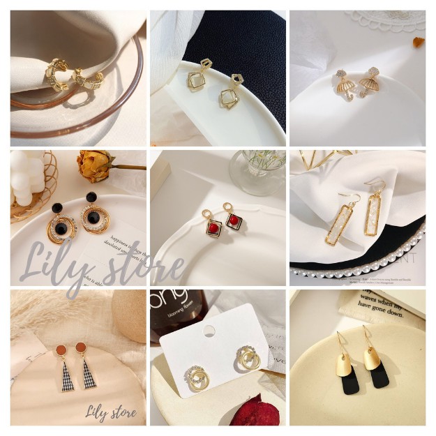 Bông tai nữ Hàn Quốc VINTAGE, Các Mẫu Khuyên Tai Nữ HOT NHẤT #V2