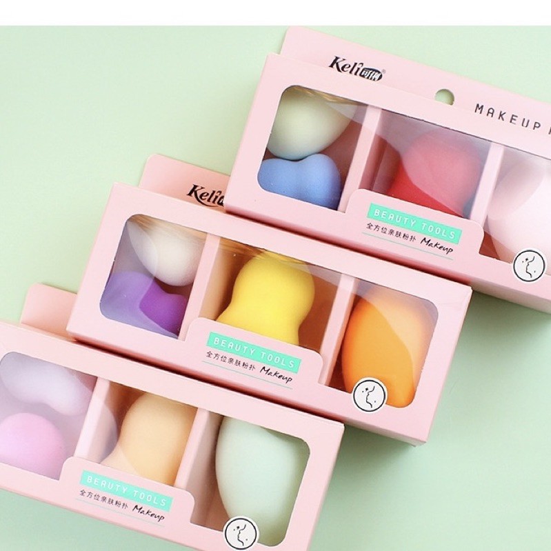 Set 4 bông mút hồ lô trang điểm Keli 1080