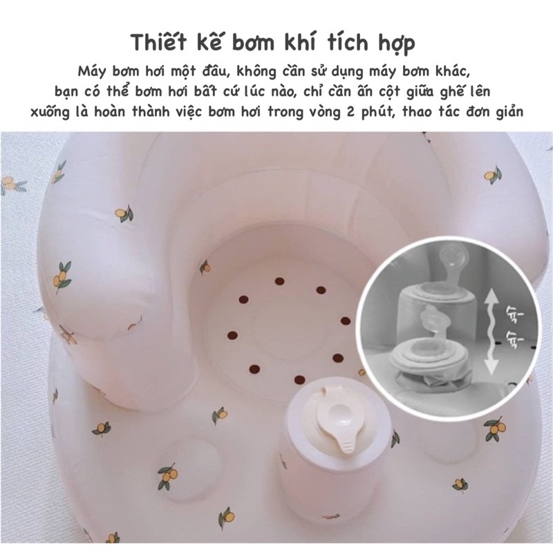 Ghế hơi tập ngồi cho bé cao cấp phong cách Hàn Quốc phù hợp cho bé từ 4 tháng tuổi trở lên
