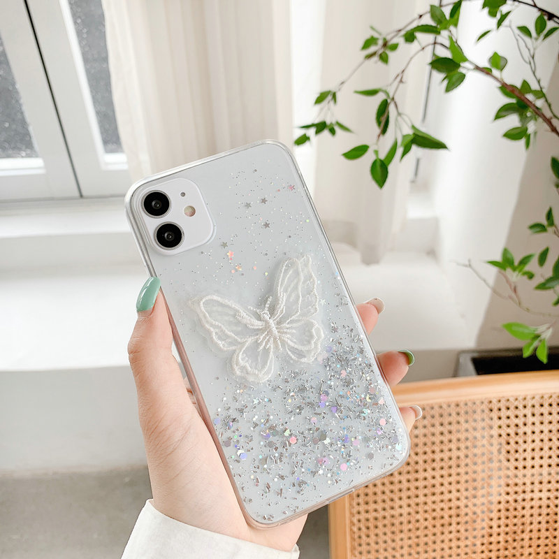 Casing Oppo A3s A1K Realme C1 2 3 C2 5 X XT R17 Pro F9 K3 Personalized Embroidery Butterfly All-inclusive Phone Case
