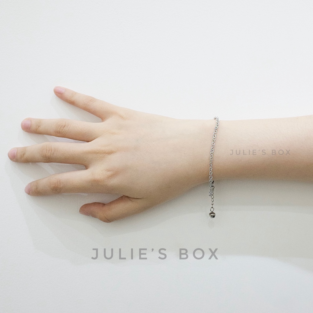 Vòng Tay Titan Unisex Xích Nhuyễn Nhỏ Basic Không Đen Không Hoen Gỉ Không Phai Màu Không Ngứa Bền julies box 66 bracelet