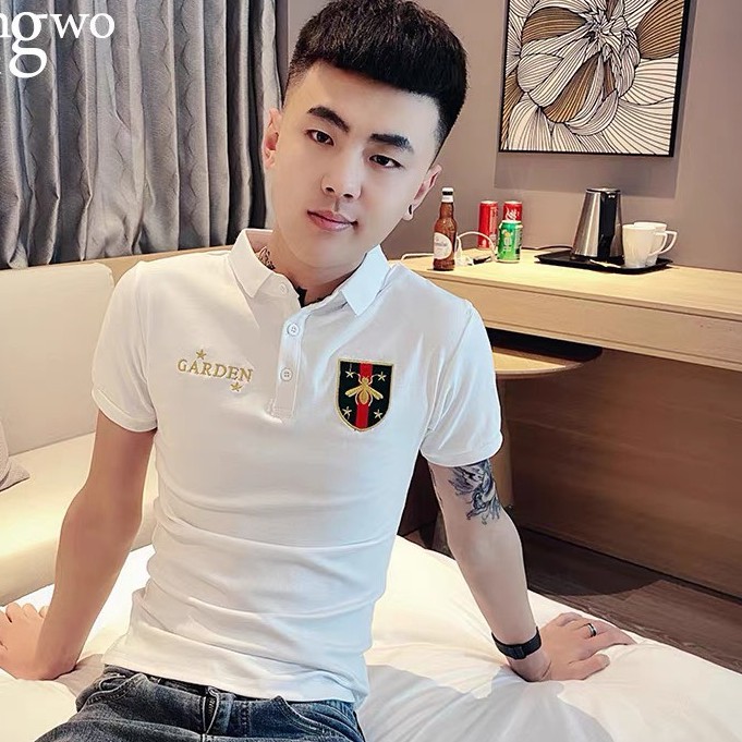 Áo thun nam tay ngắn cổ bẻ thêu Logo rất đẹp dành cho ae Ms 14