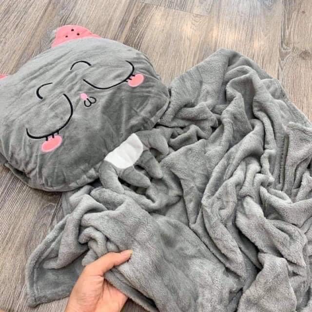 Bộ Chăn Gối Văn Phòng Hình Mèo Siêu Đáng Yêu