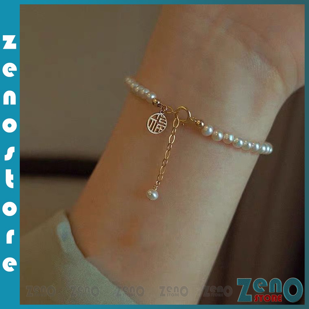 Vòng tay chuỗi ngọc ZenO LT05 , lắc tay nữ phong cách Hàn Quốc dành cho nữ