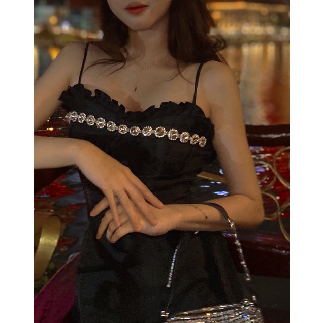 BIG SALE Đầm hai dây đính đá to hàng loại 1