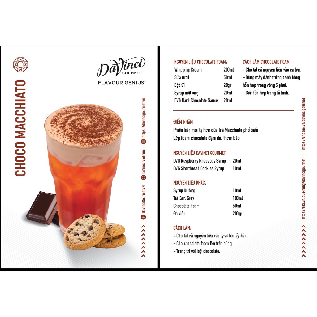 Siro hương Bánh Quy Bơ / Shortbread Cookies Syrup - DaVinci Gourmet