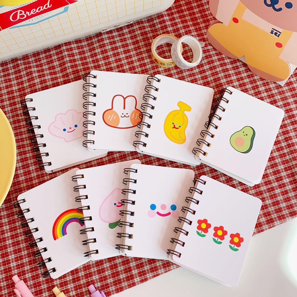 Sổ tay cute ghi chép, sổ mini lò xo họa tiết đáng yêu SH018