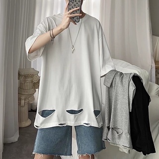Áo thun oversize rách Mẫu Mới ( cotton 100%)