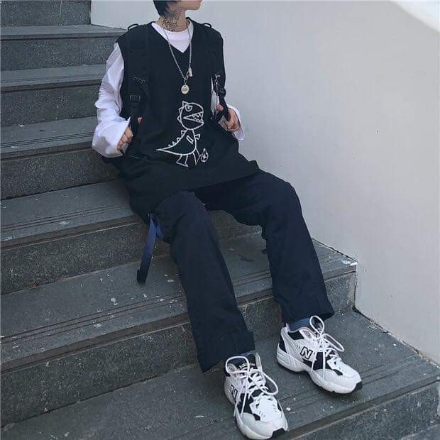 SET ÁO GILE KHỦNG LONG IN HÌNH FORM RỘNG UNISEX