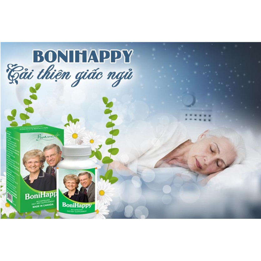 ✅[Chính Hãng] BoniHappy 60 viên giảm mất ngủ, cải thiện trí nhớ cho người cao tuổi [Boni happy/bonisleep]