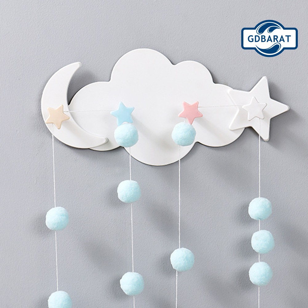 Móc Treo Đồ Gắn Tường Hình Đám Mây Và Ngôi Sao Dễ Thương