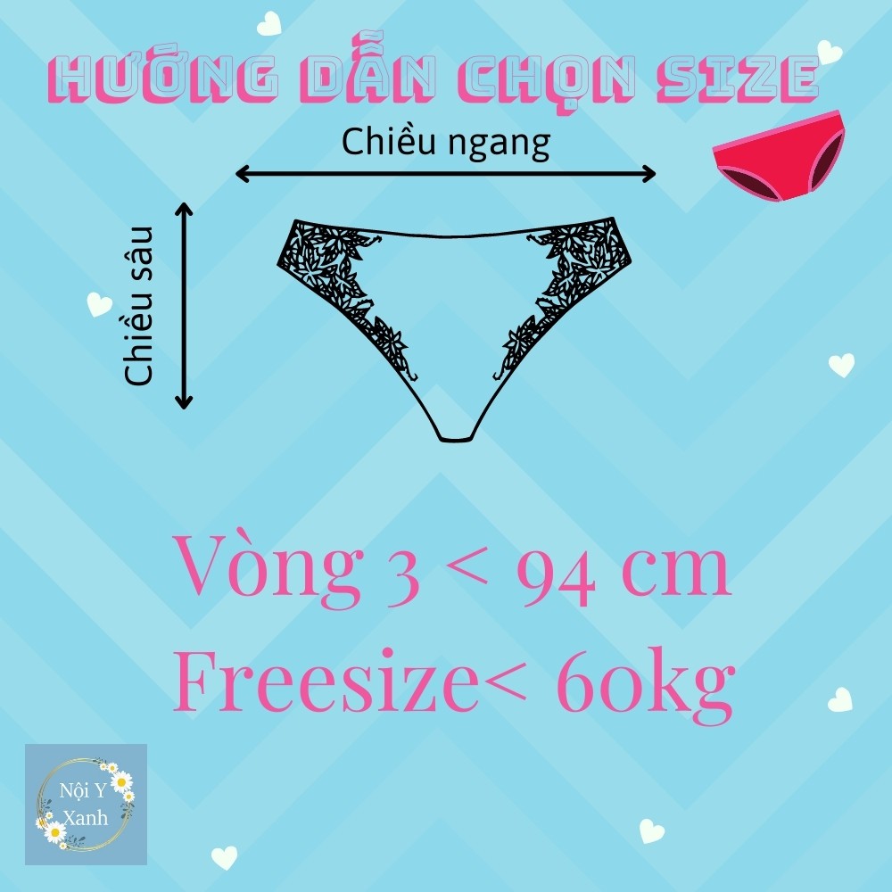 Quần Lót Nữ -Ren xuất Nhật mền mại thoáng khí trong suốt viền bèo sexy mã quyến rũ, chất mềm mại nội y xanh