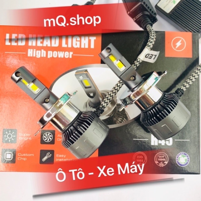 🚀ĐÈN PHA LED Ô TÔ -XE MÁY H45 SIÊU SÁNG ☘ BH 12 THÁNG ĐỔI MỚI