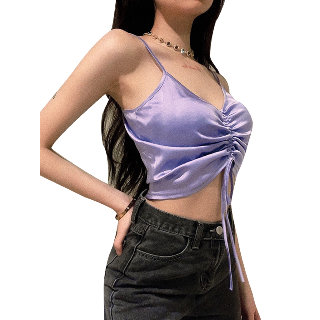 Áo lửng 2 dây phối dây rút ngực quyến rũ cho nữ