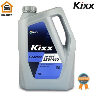 [ CAO CẤP] Nhớt cầu hộp số KIXX GEARTEC GL-5 85W 140 4L thùng nhựa