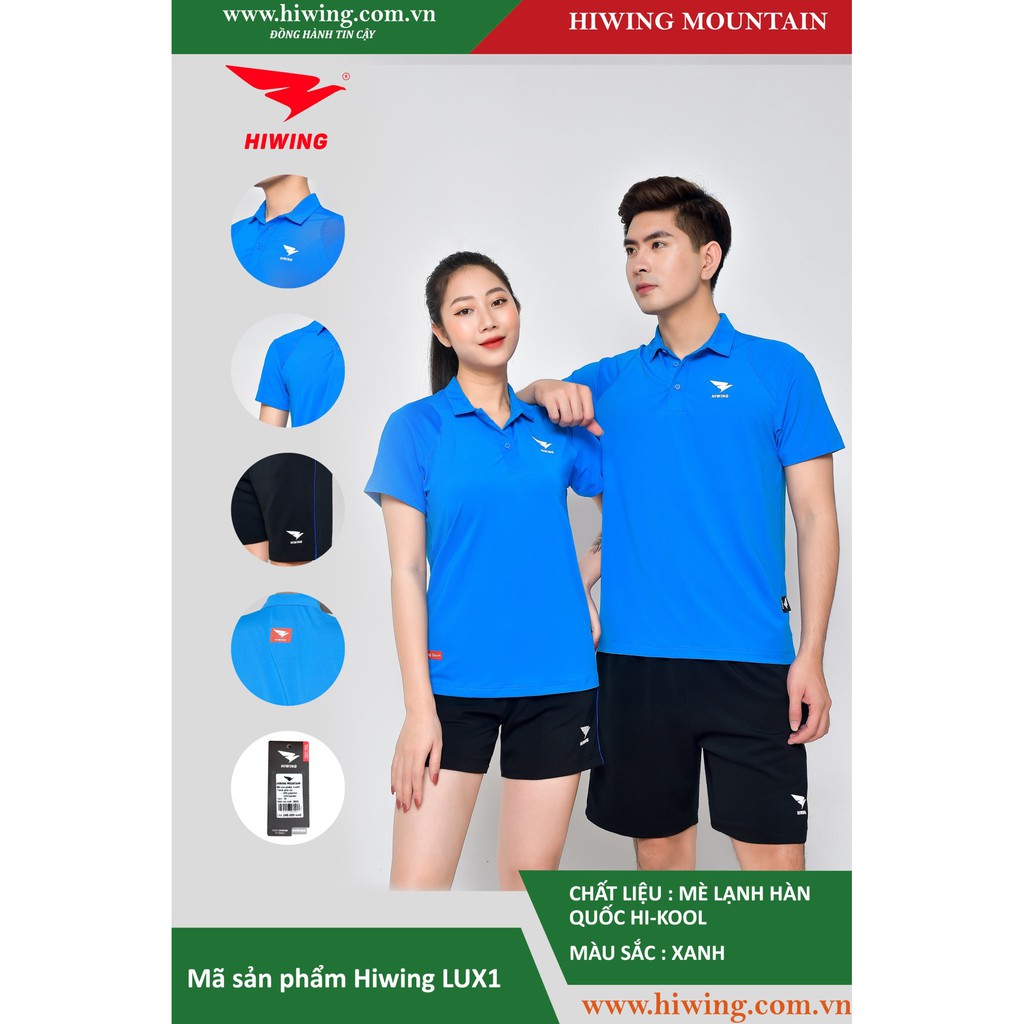 Áo Tennis, Áo Cầu Lông Nam Nữ Thương Hiệu HIWING Chất Liệu Mè Lạnh Hàn Quốc HI-KOOL Cao Cấp Mẫu LUX 1_Tặng Quà