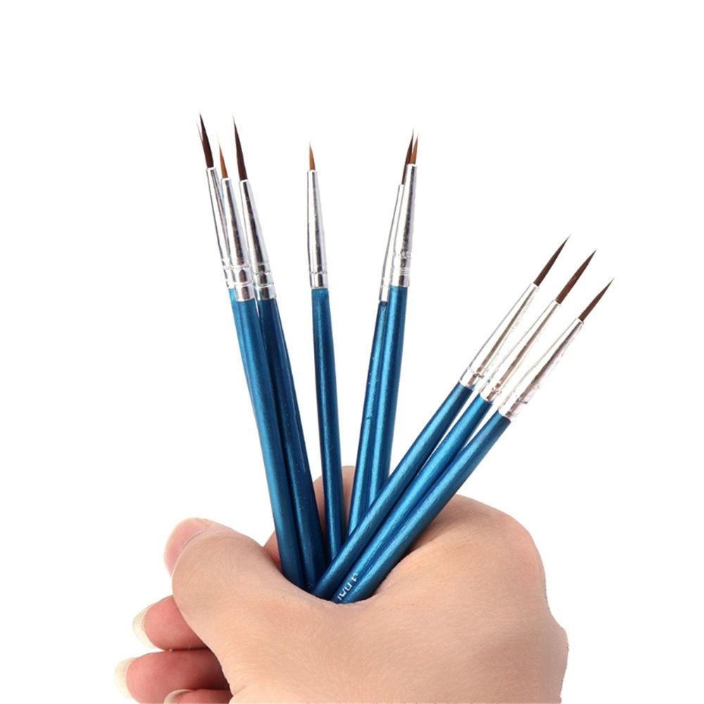 10 cọ vẽ màu nước sợi lông nylon trang trí bánh Fondant dài 16cmx0.3cm