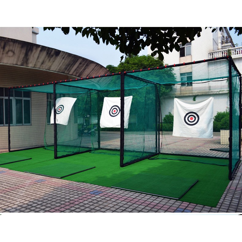 FULL SET Bộ tập Golf tại nhà PGM: Khung lưới+12m2 Cỏ nền+Thảm Swing lớn+Khay bóng