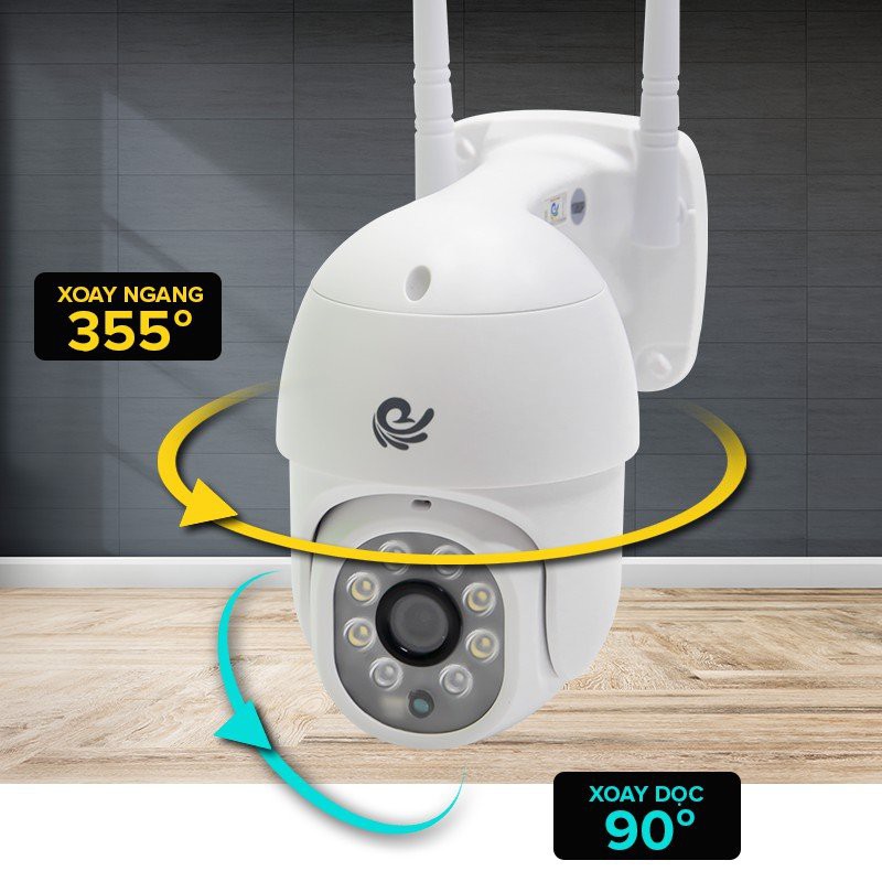 CARE CAM NGOÀI TRỜI XOAY 360 ĐỘ WIFI HỖ TRỢ 4 ĐÈN LED 4 ĐÈN HỒNG NGOẠI (BẢO HÀNH 12 THÁNG)