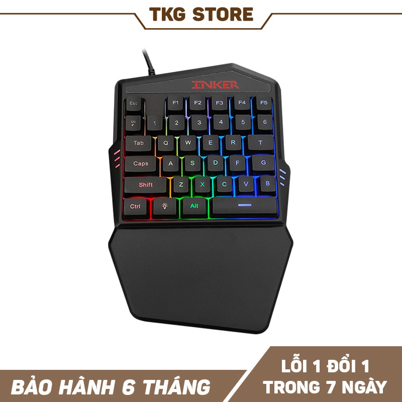 Bàn phím gaming một tay K99 led rainbow chơi game FPS, Moba