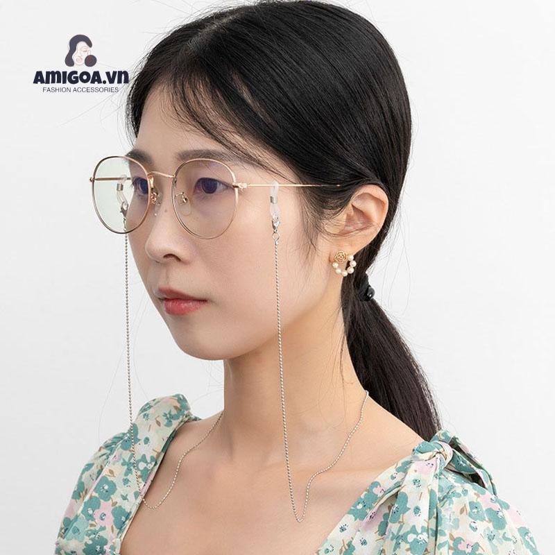 Dây Chuỗi Kim Loại Mạ Vàng Đeo Kính Mắt Chống Rơi Tiện Dụng