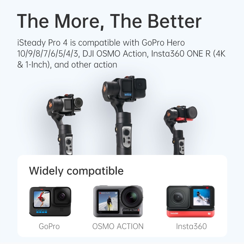HOHEM iSteady Pro 4 - Gimbal Bluetooth Cho Gopro 10 9 8... Tay Cầm Chống Rung 3 Trục Cho Camera Action Chống Nước IPX4