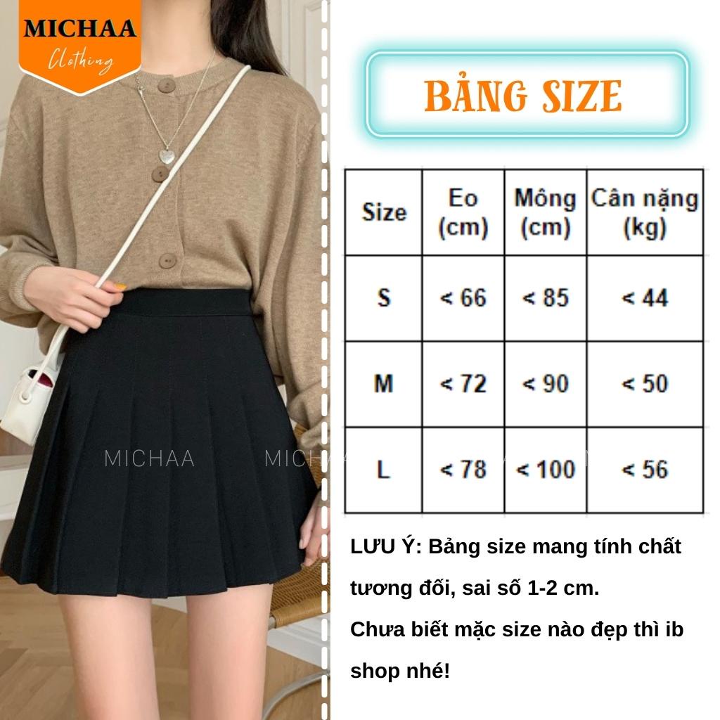Chân Váy XẾP LY TENNIS Nữ Ngắn Dáng Xòe Lưng Cạp Cao Chữ A Có Lót Trong - MICHAA