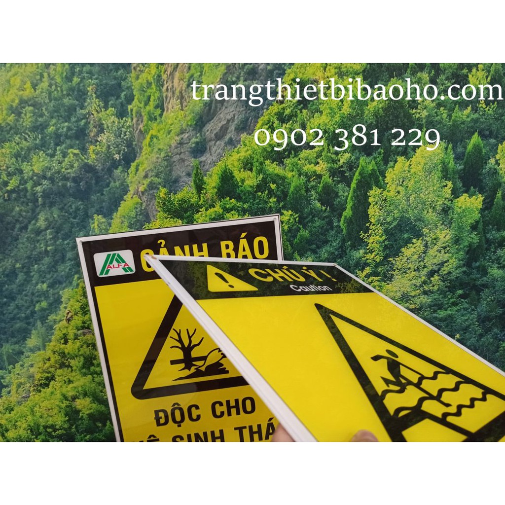 Biển cảnh báo cho hệ sinh thái, nước sâu - mica dán decal KT 30 x 40cm