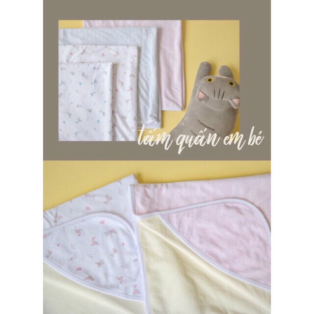 Khăn ủ hè 1 lớp Miomio cotton cao cấp cho bé 72*72cm