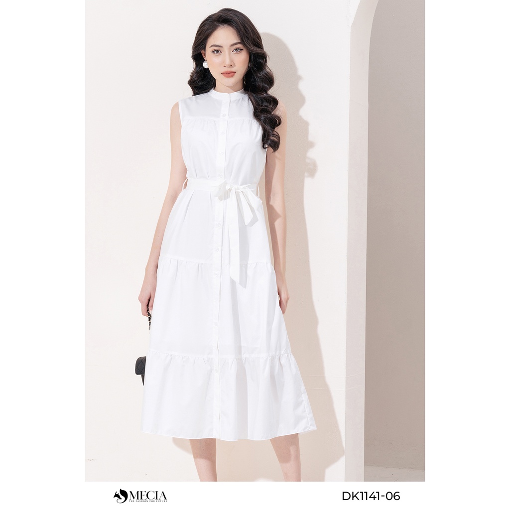 Đầm Maxi xòe tầng MECIA thắt nơ eo cổ trụ DK1141