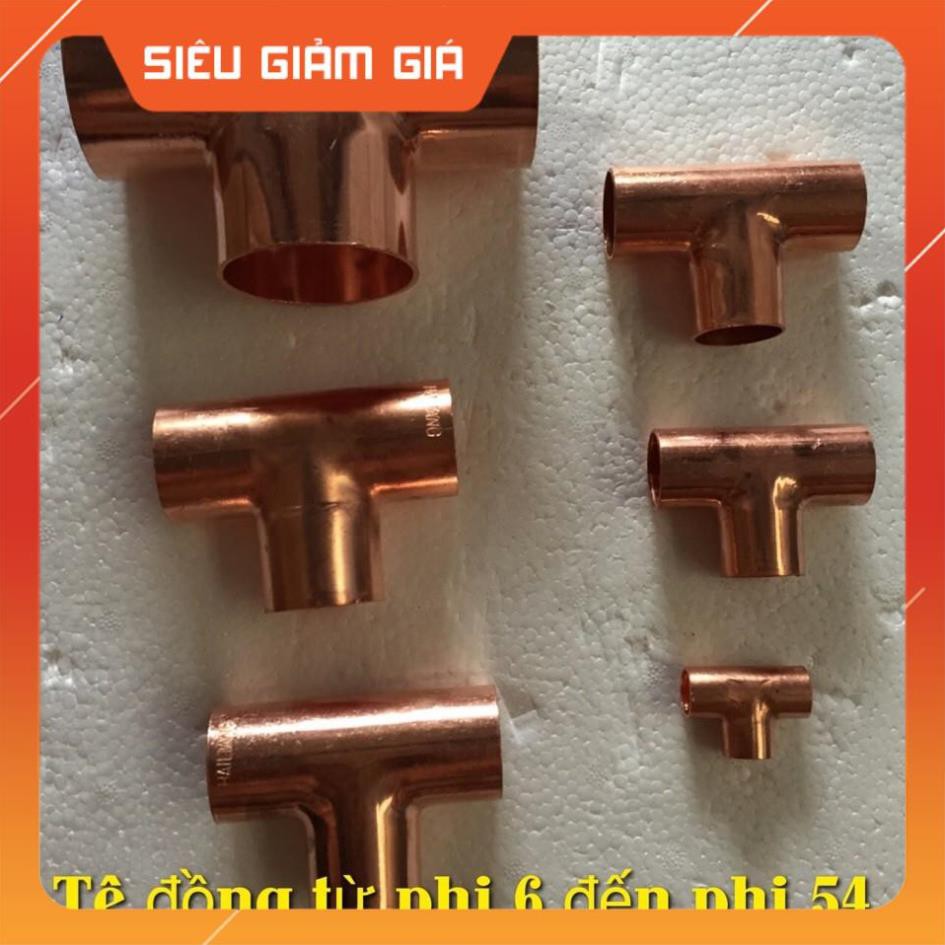 Combo 4 Cái Tê Đồng chạc ba nối ống đồng Ø6; 10Ø; 12Ø; 16Ø; 19Ø; 22Ø