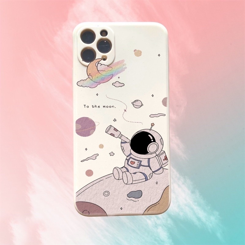 Ốp lưng vuông giả lp13 cạnh hình nhà du hành vũ trụ 6/6plus/6splus/7/7plus/8/8plus/x/xr/xs/11/12/pro/max/plus/promax