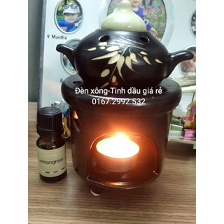 COMBO ĐÈN XÔNG+VỈ NẾN+TINH DẦU SẢ CHANH