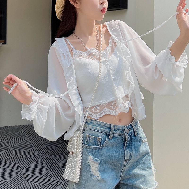 Áo Khoác Voan Mỏng Dáng Ngắn Thời Trang Mùa Hè Hàng Mới 2022 Dành Cho Bạn Nữ