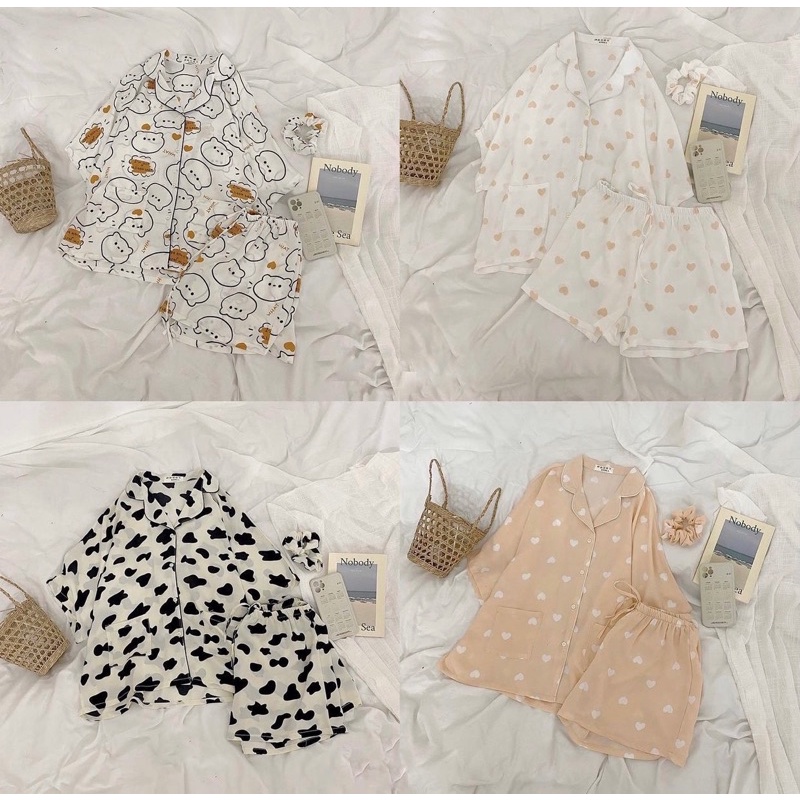 Set Pizama Bộ Ngủ Nhiều Màu SB146 CHANREEN [FREESHIP] Set bộ đồ mặc nhà thoải mái, xinh xắn, chất liệu mát mềm mịn