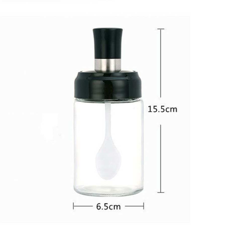 250ml Hũ gia vị Nắp đậy kín Gia vị Cruet Lọ Gia vị Nắp Thìa cho Gia vị Chai Hạt tiêu Bình lắc muối Bảo quản trong nhà bếp