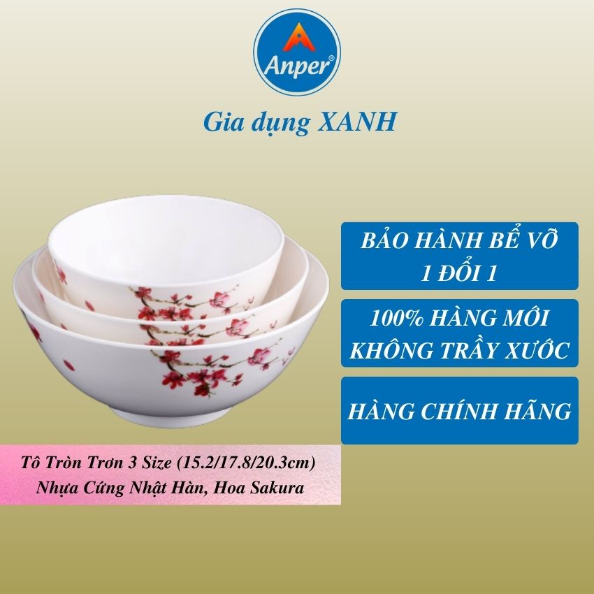 Bát tô nhựa melamine ANPER cao cấp A5 nhật hàn cứng an toàn sang trọng