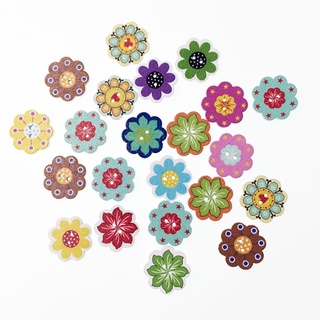 FREESHIP ĐƠN 99K_ 50 cúc áo gỗ 20 mm * 19mm họa tiết hoa xinh xắn
