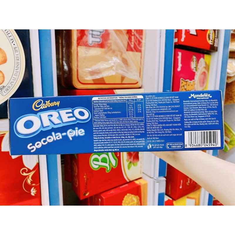 Bánh Oreo Socola Pie nhân dẻo Marshmallow hộp 360g