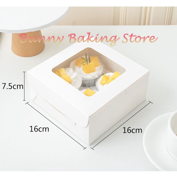 Hộp đựng bánh cupcake bằng giấy kraft trắng