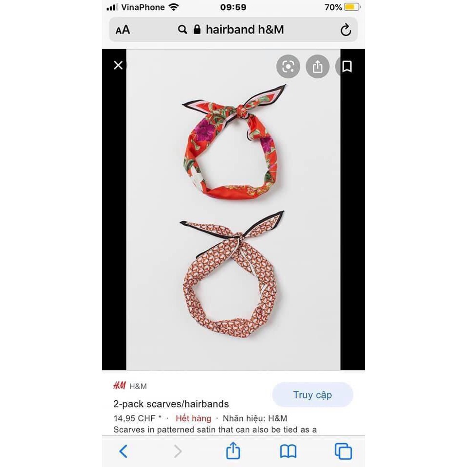 Khăn Lụa turban hair band H-M xuất dư chuẩn xịn nhiều màu sắc cực yêu XanhHouse