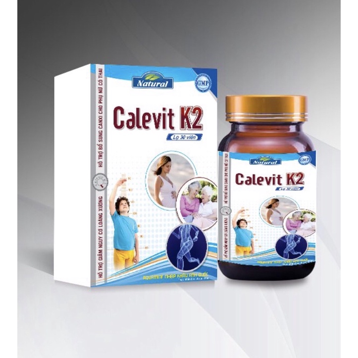 Viên uống Calevit K2 hỗ trợ bổ sung canxi cho bà bầu lọ (30viên)