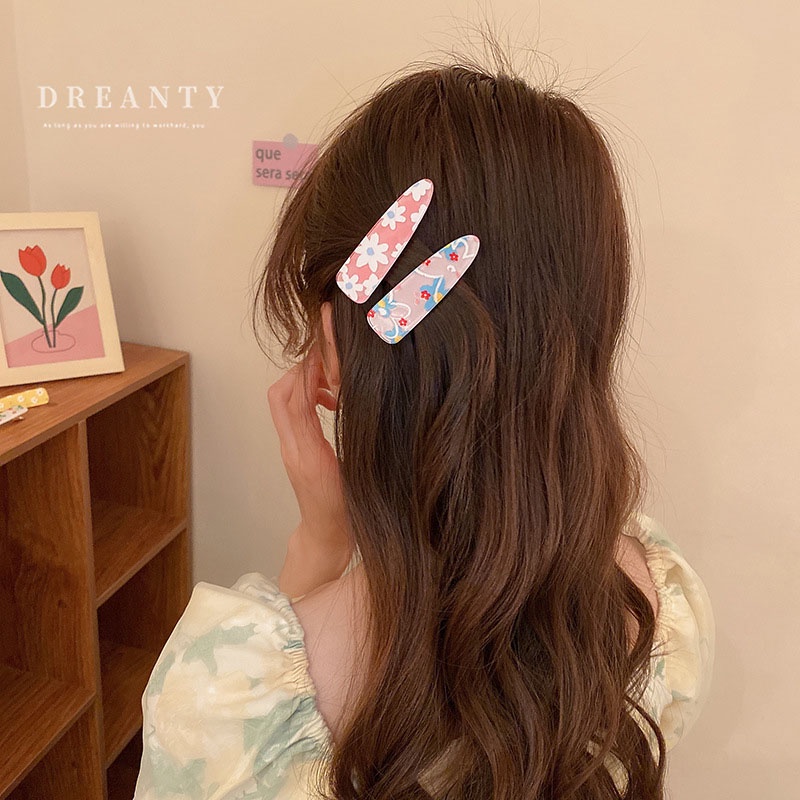 Kẹp Tóc BB Họa Tiết Hoa / Trái Cây / Giọt Nước Phong Cách Hàn Quốc Đơn Giản Dễ Phối Đồ