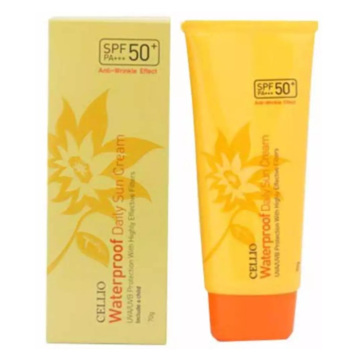Kem Chống Nắng Cho Mọi Loại Da Cellio Waterproof Daily Sun Cream SPF50+ PA+++ 70g