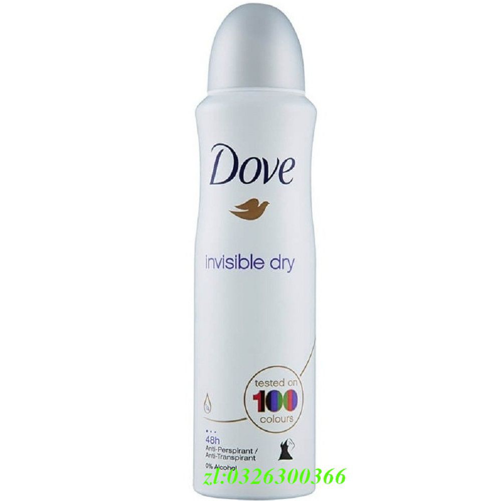 Xịt Khử Mùi Nữ Dove 150ml Invisible Dry,  Chính Hãng.