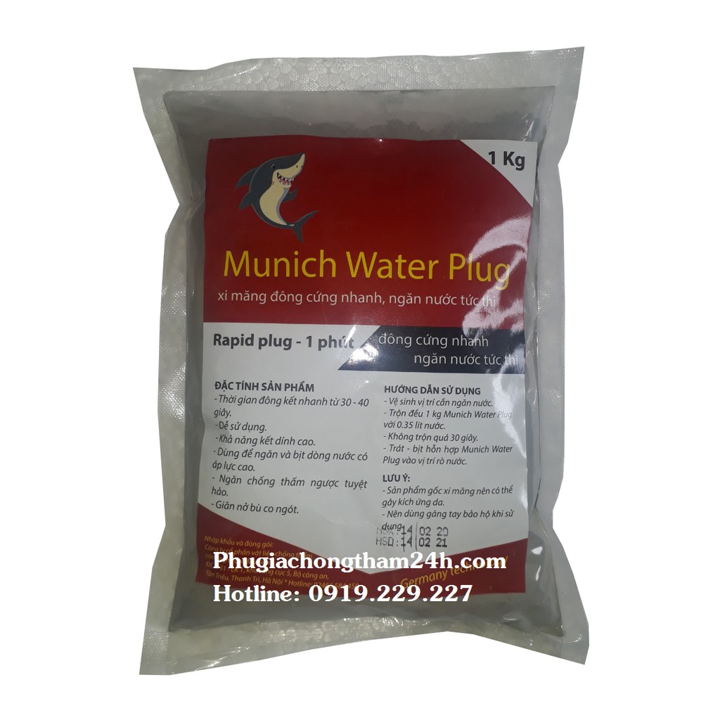 Xi măng đông cứng nhanh chặn nước rò rỉ Munich Waterplug 1kg